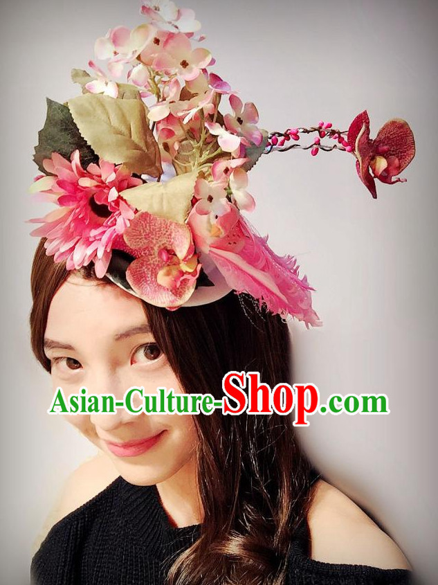 Custom Made Designer Handmade Flower Hair Fascinators Hair Slides Headpieces Hair Ornaments Set