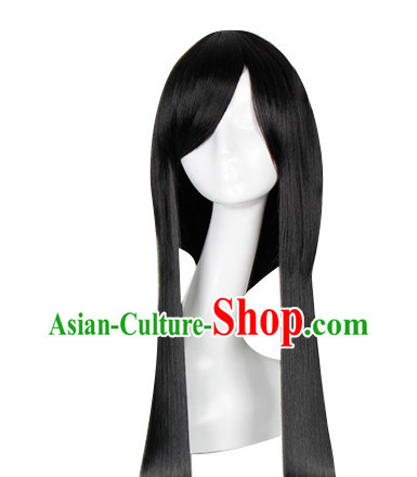 Traditional Asian Chinese Black Long Wig