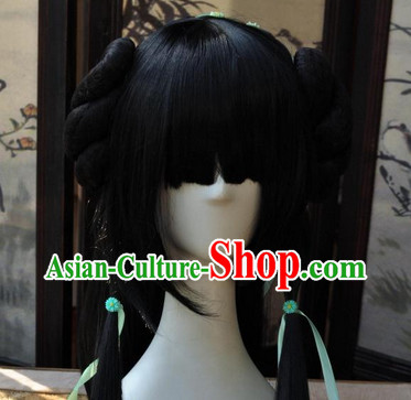 Asian Traditional Chinese Wigs Cosplay Wigs Ancient Costume Wigs Hair Pieces for Girls
