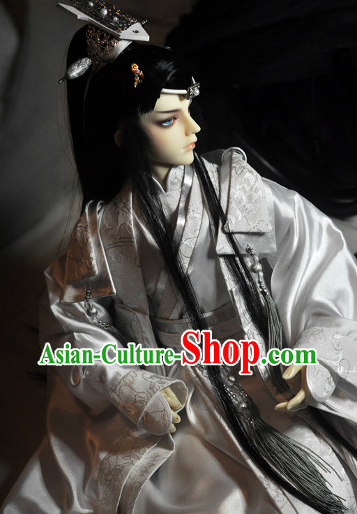 Chinese Stage Performance Prince Costumes and Hair Jewelry Complete Set