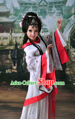 Chinese Princess Kimono Dress and Hair Accessories Complete Set