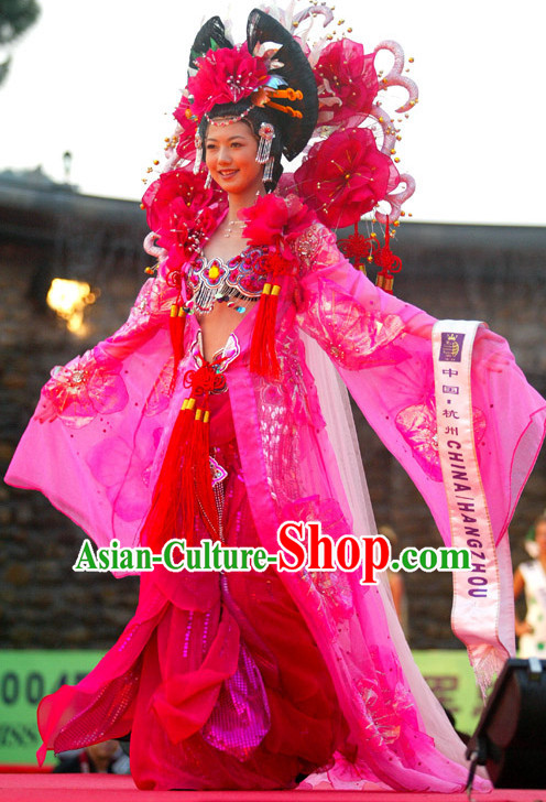 Traditional Chinese Classical Clothes and Headwear Complete Set for Women