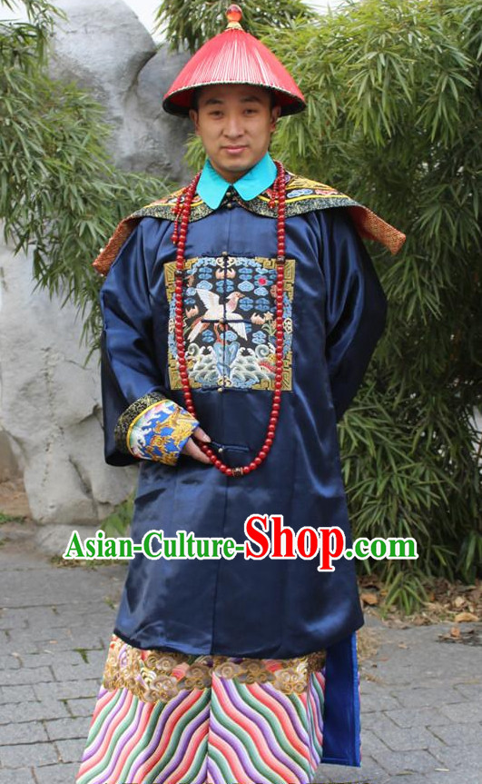 Chinese Ancient Royal Official Costume and Hat Complete Set for Men
