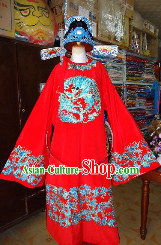 Chinese Ancient Official Costumes and Hat Complete Set for Kids