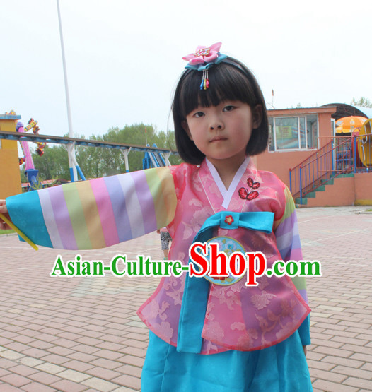 Korean Han Bok Clothing and Hair Accessories Complete Set for Girls