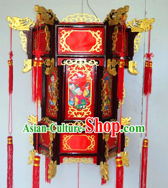 Three Layers Red Gold Chinese Classical Hanging Palace Lantern
