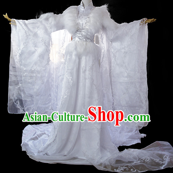 White Traditional Chinese Classical White Princess Clothing Complete Set