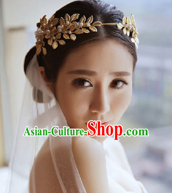 Chinese Wedding Bridal Hair Accessories Headwear Headdress Hair Accessory Hair Jewelry Set for Women or Girls