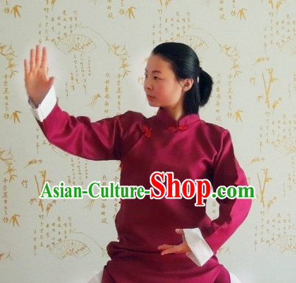 Chinese Kung Fu Long Robe Costume Complete Set for Adults Kids Women men Girls Boys