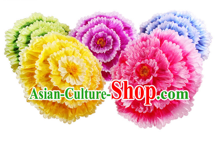 40 Inches Yellow Professional Stage Performance Large Peony Flower Umbrella