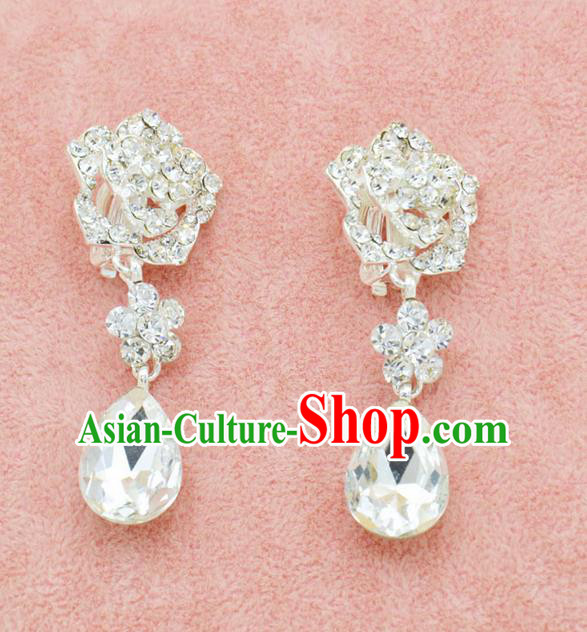 Traditional Wedding Jewelry Accessories, Palace Princess Bride Accessories, Wedding Earring, Baroco Style Crystal Earrings for Women