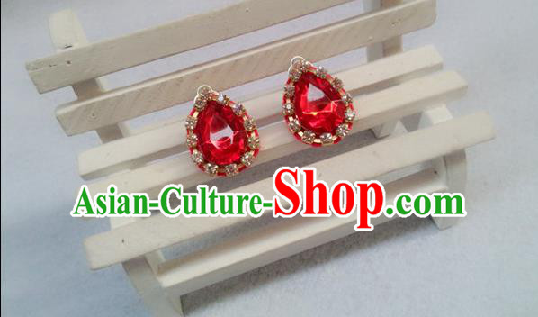 Chinese Wedding Jewelry Accessories, Traditional Xiuhe Suits Wedding Bride Earrings, Ancient Chinese Crystal Earrings