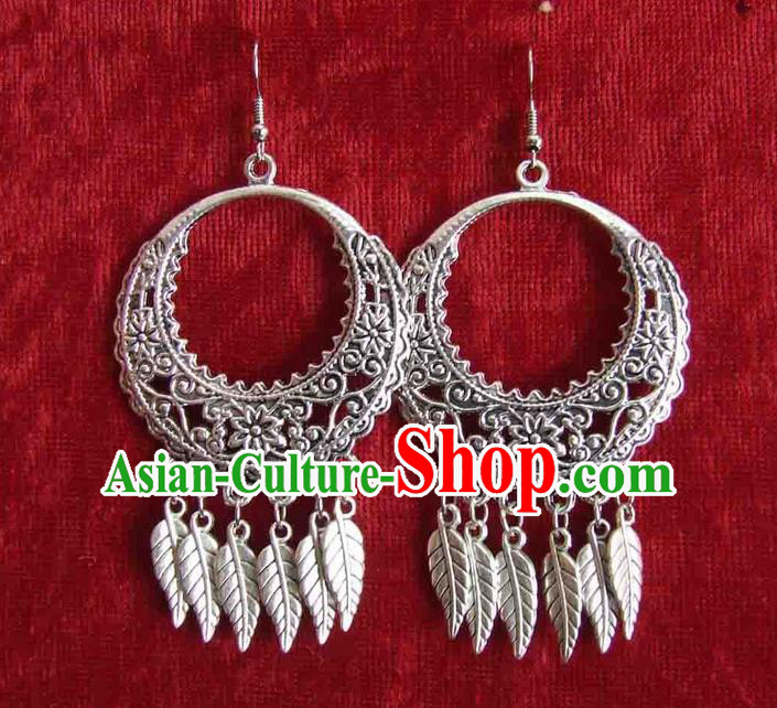Traditional Chinese Miao Ethnic Minority Earrings Miao Ethnic Silver Jewelry Accessories Earring