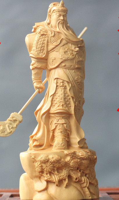 Chinese Classical Hands Carved Wooden Sculptures of Guan Gong