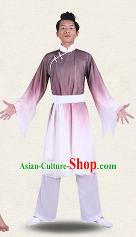 Chinese Traditional Classical Dance Costumes Dancewear and Headpieces Complete Set for Men