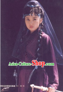 Ancient Chinese Swordswoman Hair Accessories and Wig Set