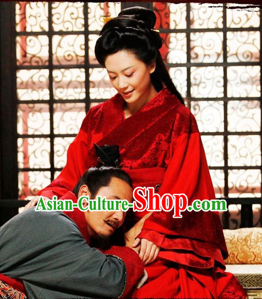 Chinese Empress Style Hanfu Dress Authentic Clothes Culture Costume Han Dresses Traditional National Dress Clothing and Headdress Complete Set for Women
