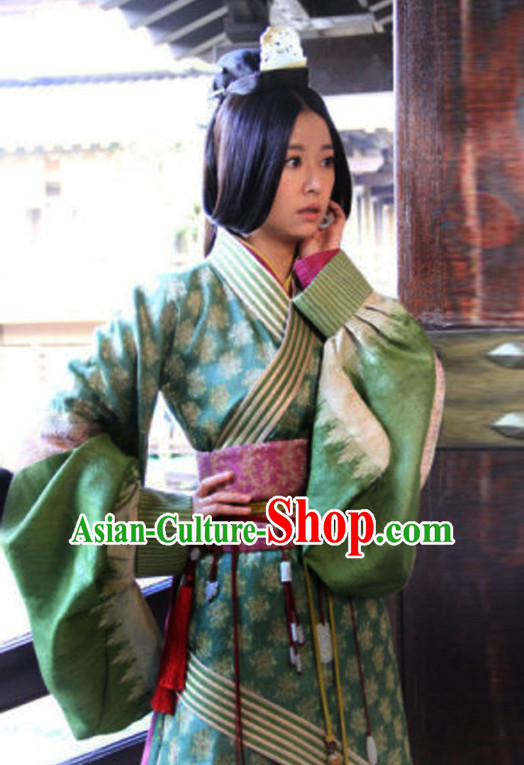 Long Tail Top Chinese Traditional Princess Clothing Theater and Reenactment Costumes Red Chamber Chinese Clothes and Headpieces Complete Set for Women