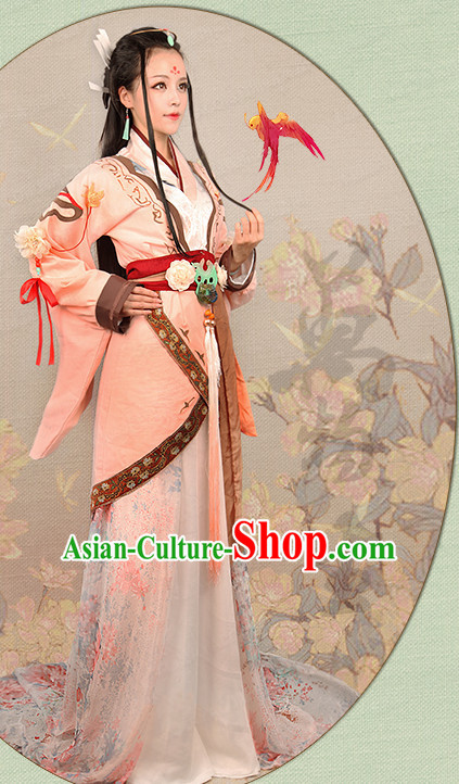 Chinese Hanfu Noblewoman Robe Clothing Handmade Bjd Dress Opera Costume Drama Costumes Complete Set