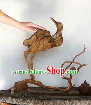 Chinese Hand Carved Tree Root Crane Bird Arts