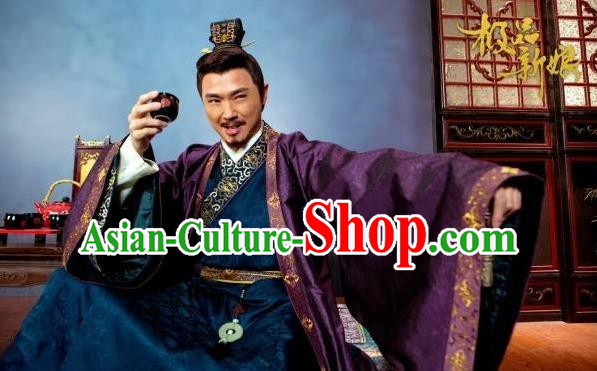 Traditional Chinese Costume Chinese Ancient Royal Nobility Old Men Dress, Ming Dynasty Prince Robe Costume for Men