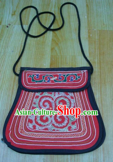 Traditional Chinese Miao Nationality Palace Handmade Embroidery Bag Hmong Handmade Embroidery Hanging Package for Women
