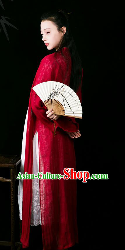 Traditional Classic Women Clothing, Traditional Chinese Style Yarn Hanfu, Classic Long Cape Cardigan, Long Yarn Coat