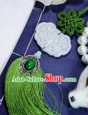 Chinese Ancient Cosplay Jewelry Accessories, Chinese Traditional Royal Prince Jade Pendant, Ancient Chinese Cosplay Swordsman Knight Wearing Jade for Men