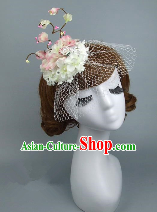Top Grade Handmade Wedding Hair Accessories Flowers Headpiece, Baroque Style Bride Headwear for Women