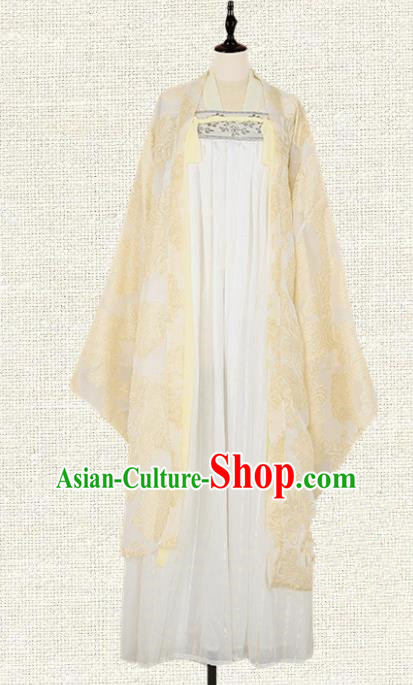 Asian China Tang Dynasty Princess Costume Complete Set, Traditional Ancient Chinese Elegant Hanfu Embroidered Clothing for Women