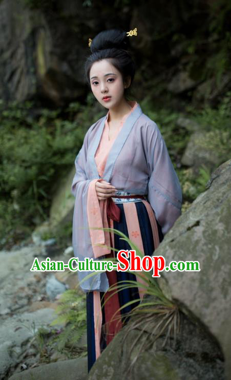 Traditional Chinese Tang Dynasty Imperial Consort Hanfu Costume, Asian China Ancient Princess Clothing for Women