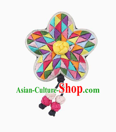 Traditional Korean Hair Accessories Embroidered Flower Hair Claw, Asian Korean Hanbok Fashion Headwear Hair Stick for Kids
