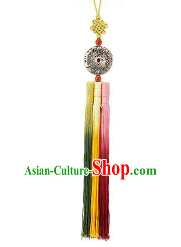 Korean National Belts Accessories Bride Wedding Waist Pendant, Asian Korean Hanbok Colorful Tassel Waist Decorations for Women