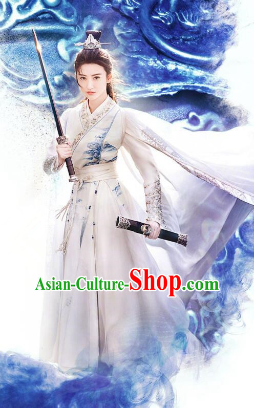 Traditional Chinese Southern and Northern Dynasties Female Swordsman Clothing, Asian China Ancient Heroine Costume for Women