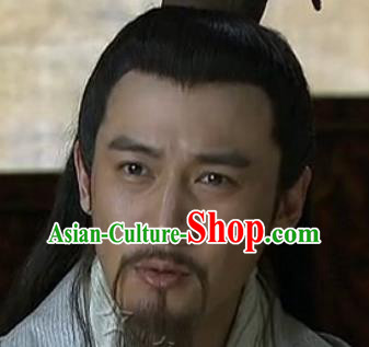 Chinese Ancient Han Dynasty Old Men General Wig, Traditional Chinese Beijing Opera Zhugeliang Wig Sheath for Men