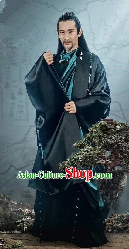Traditional Chinese Legend Of Fu Yao Chancellor Clothing, China Ancient Nobility Minister Embroidered Costume for Men