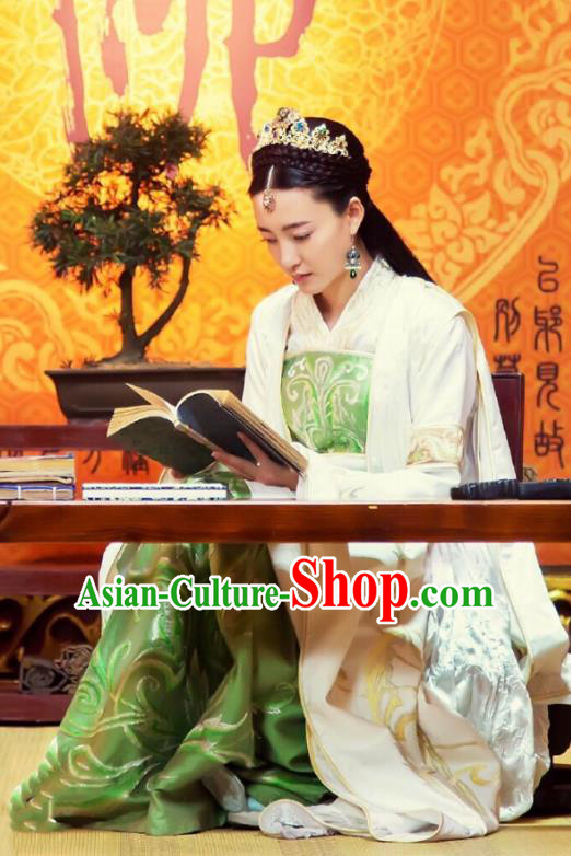 Traditional Chinese Southern and Northern Dynasties Empress Costume, Chinese Ancient Princess Embroidered Clothing for Women