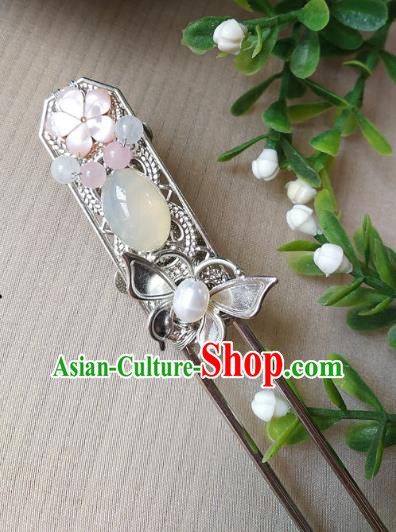 Traditional Chinese Ancient Classical Hair Accessories Hanfu Agate Hair Clip Step Shake Hairpins for Women