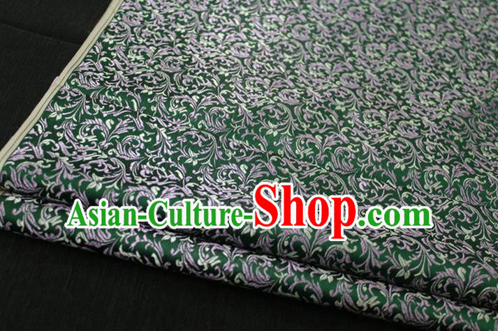 Chinese Traditional Palace Pattern Tang Suit Cheongsam Green Brocade Fabric, Chinese Ancient Costume Hanfu Satin Material