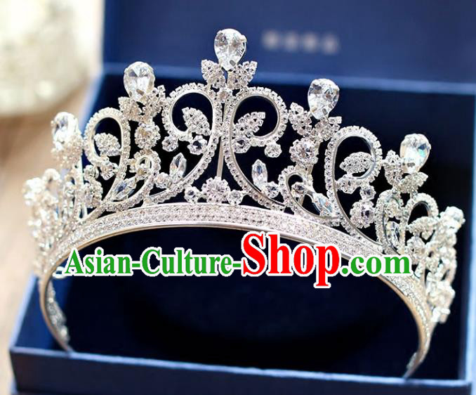 Chinese Traditional Wedding Hair Accessories Baroque Princess Hair Clasp Bride Crystal Royal Crown for Women