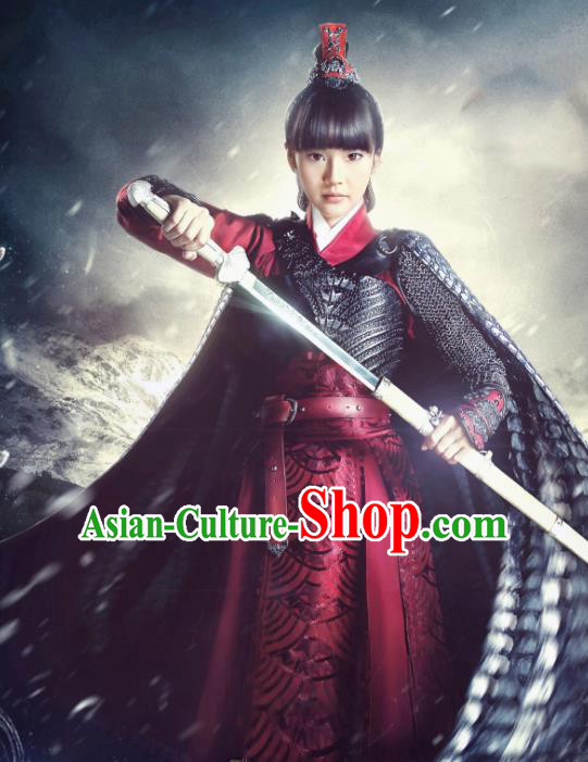 Traditional Chinese Tang Dynasty Swordswoman Female General Costume for Women