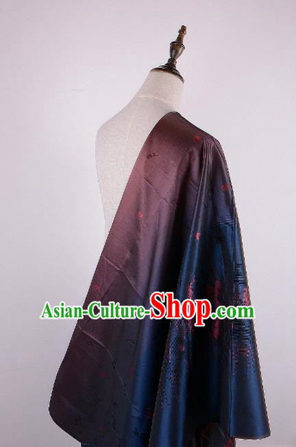 Chinese Traditional Costume Royal Palace Printing Purple Brocade Fabric, Chinese Ancient Clothing Drapery Hanfu Cheongsam Material