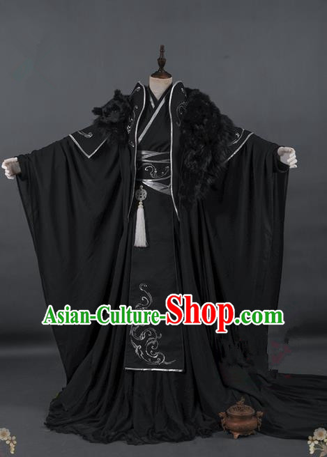 Traditional Asian Chinese Ancient Costume, Elegant Hanfu Dress, Chinese Imperial Prince Tailing Embroidered Totem Clothing, Chinese Cosplay Prince Costumes for Men