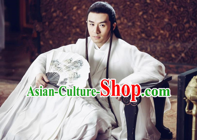 Traditional Ancient Chinese Imperial Prince Costume Complete Set, Elegant Hanfu Nobility Childe Robe, Chinese Cosplay Teleplay Ten great III of peach blossom Role Crown Prince Clothing for Men