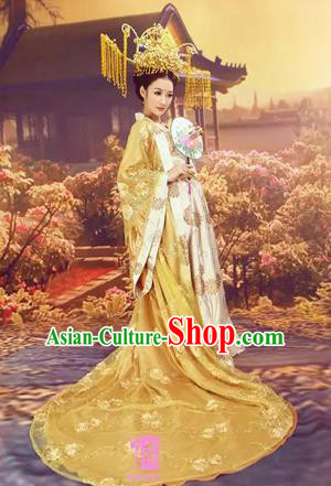 Traditional Ancient Chinese High-Grade Imperial Consort Costume, Chinese Han Dynasty Lady Dress, Cosplay Chinese Imperial Concubine Clothing Trailing Hanfu for Women