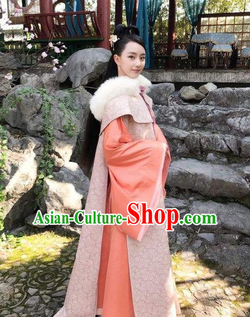 Traditional Chinese Ancient Song Dynasty Imperial Princess Costume and Headpiece Complete Set, Chinese Teleplay Flower Shabana Flyings Sky Senior Concubine Embroidered Dress for Women