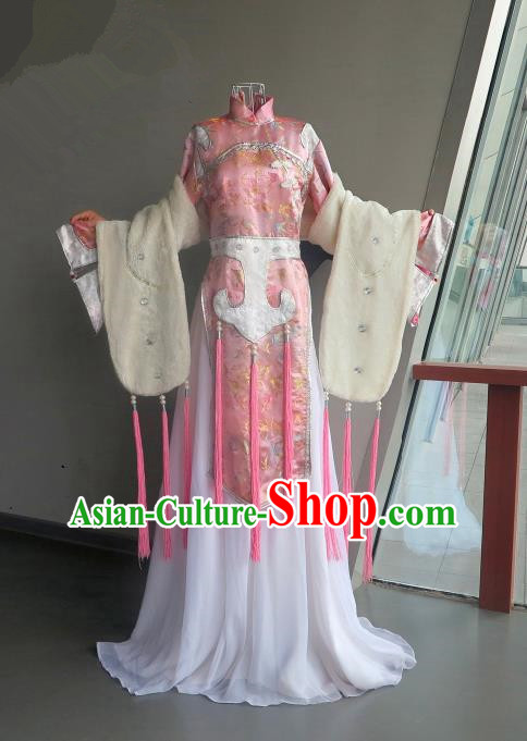 Top Grade Traditional China Ancient Young Lady Costumes, China Ancient Cosplay Princess Fairy Pink Dress Clothing for Women