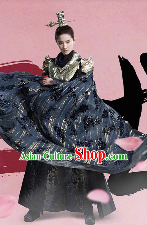 Asian Chinese Traditional Female General Costume and Headpiece Complete Set, Films Once Upon a Time China Warrior Armour Clothing for Women