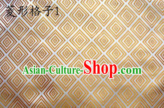 Traditional Asian Chinese Handmade Embroidery Silk Tapestry Tibetan Clothing Golden Fabric Drapery, Top Grade Nanjing Brocade Cheongsam Cloth Material