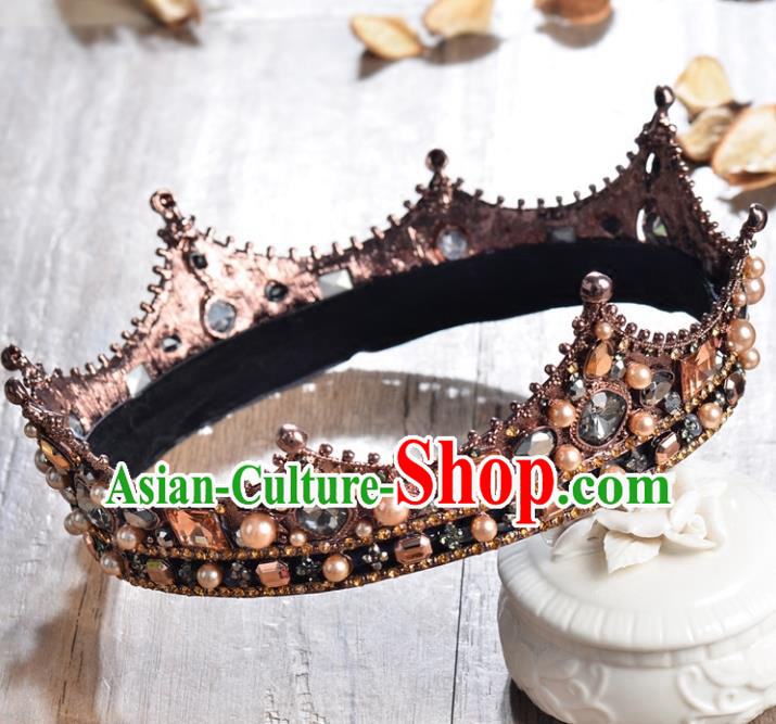 Top Grade Handmade Hair Accessories Baroque Style Palace Princess Wedding Crystal Royal Crown, Bride Hair Kether Jewellery Imperial Crown for Women